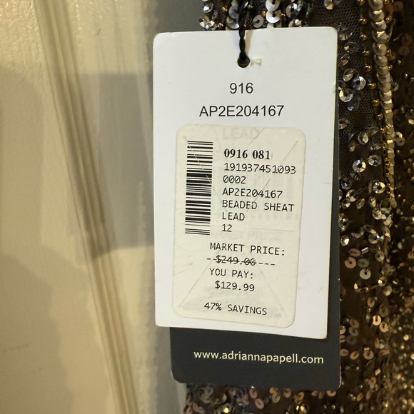 Adrianna Papell Brown Gold Sequin Sheath Dress - Picture 11 of 12